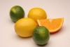 citróny s pomeranči a limetkami